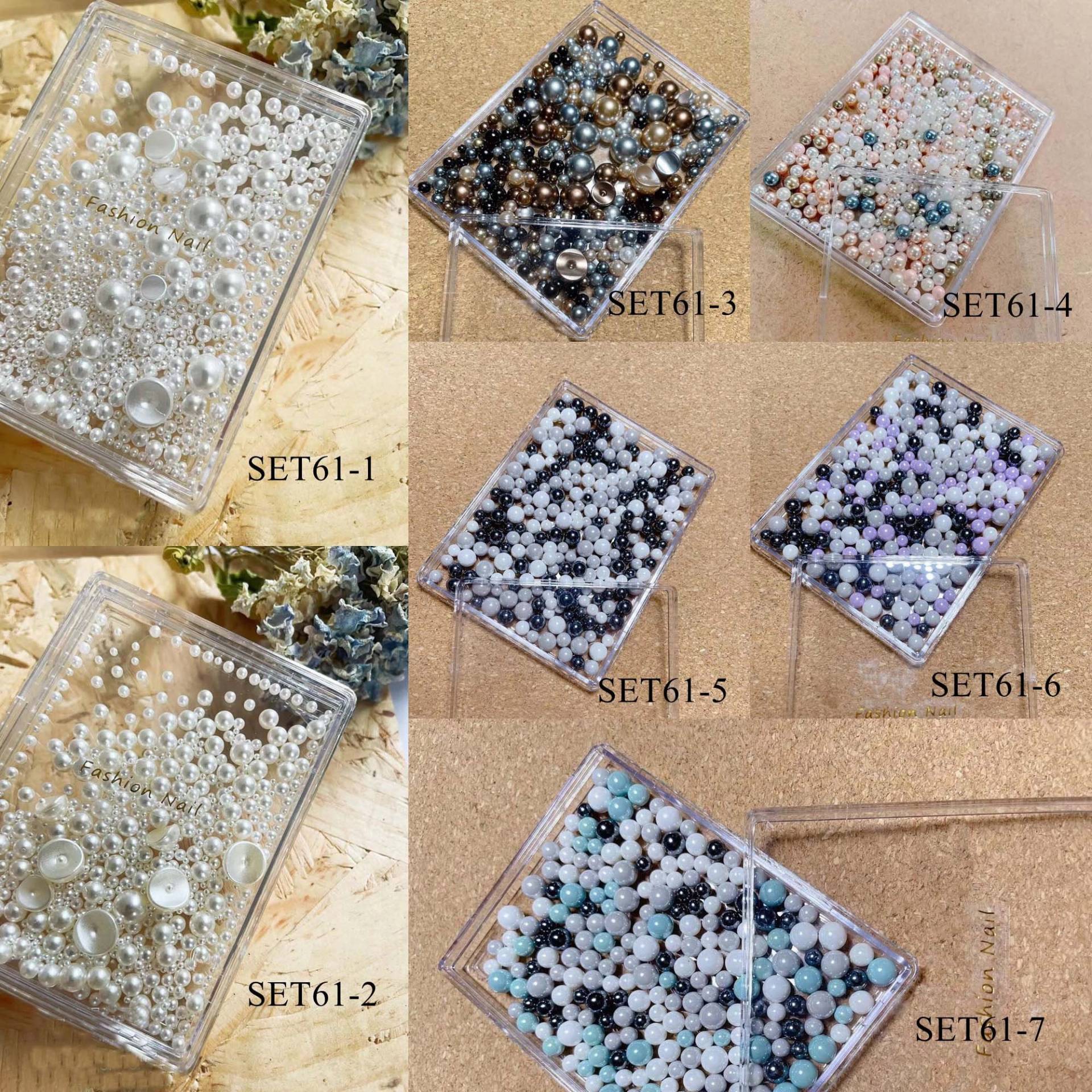 1 Set Nail Art Mixed Kunststoff Kugel Perlen Dekoration Verschiedene Farben Und Größen Gemischt in Sets Set61 von nailartfairy
