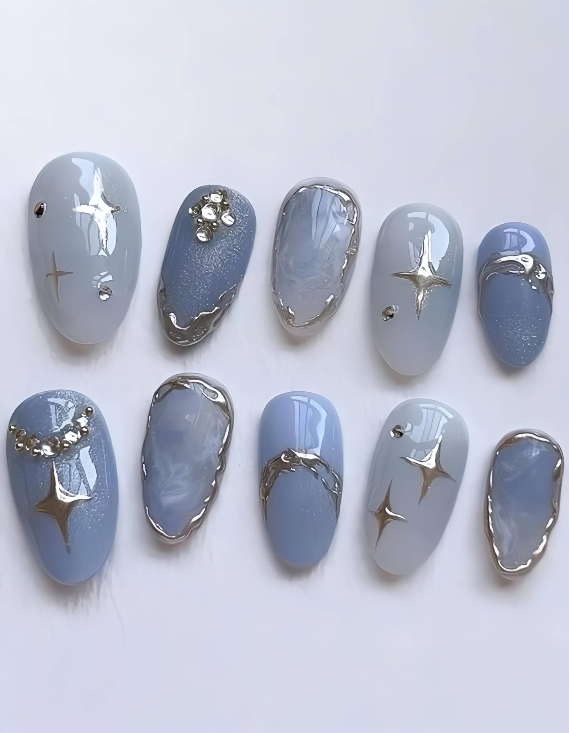 Blue Cross - 3D Selbstgemachte Pressnägel Blue Cross - 3D Selbstgemachte Pressnägel von nailauraDE
