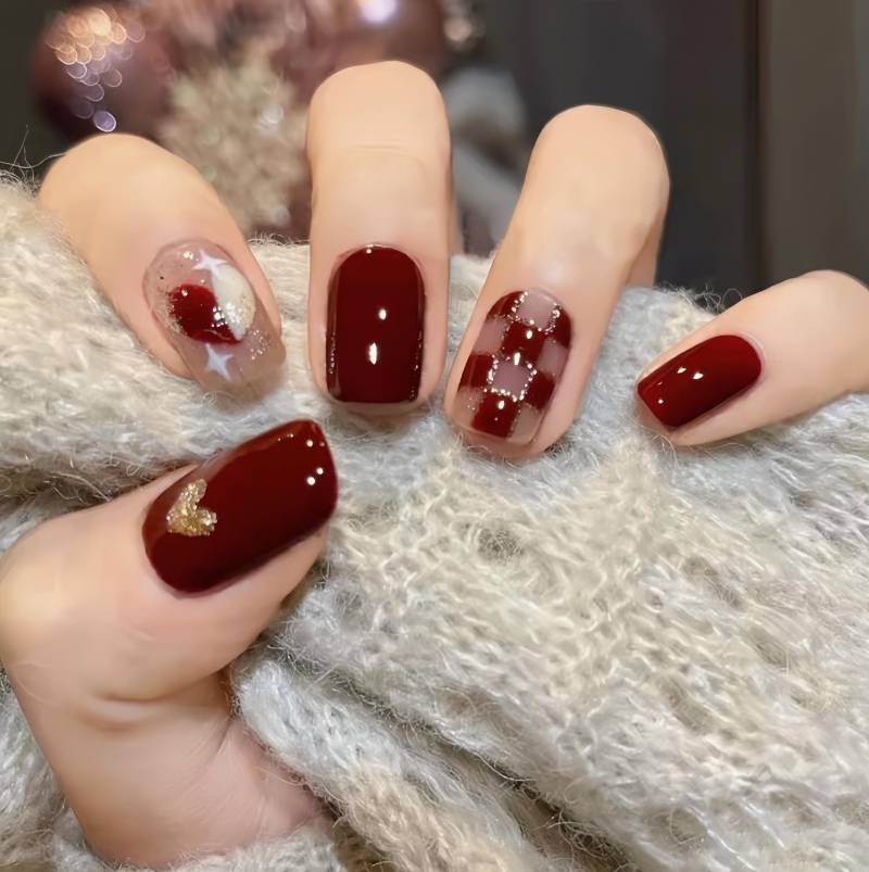 Cozy Christmas - Selbstgemachte Nägel Zum Aufpressen von nailauraDE