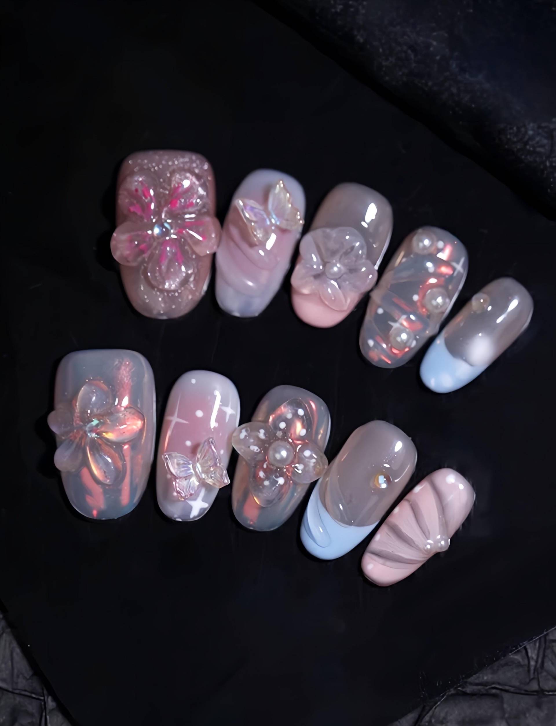 Crystal Bae - 3D Selbstgemachte Press-On Nägel Crystal Bae - 3D Selbstgemachte Press-On Nägel von nailauraDE