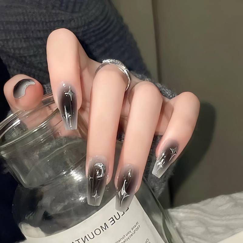 Midnight Luxe - Selbstgemachte Nägel Zum Aufpressen von nailauraDE