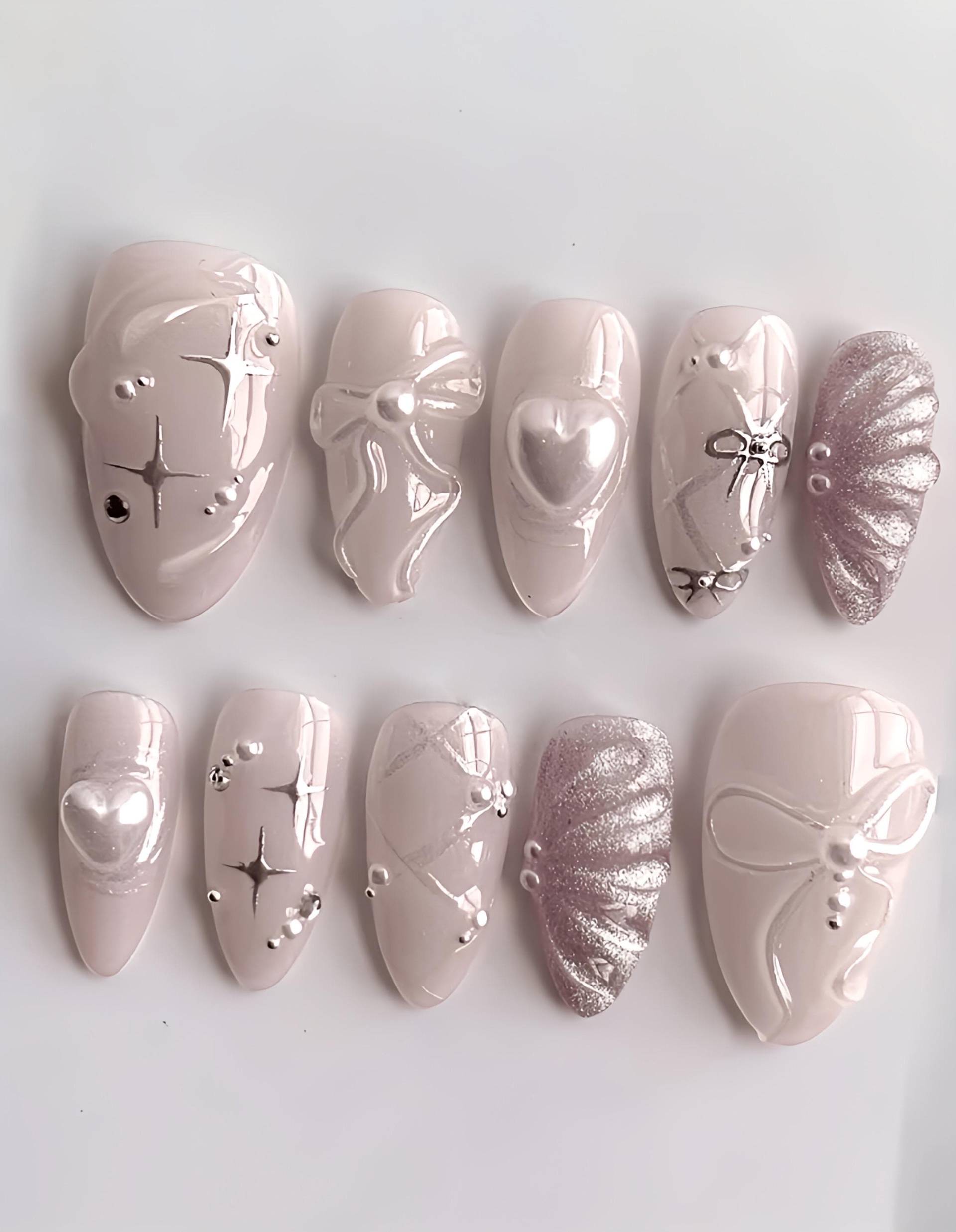 Milky Pinky - 3D Selbstgemachte Press-On Nägel Milky Pinky - 3D Selbstgemachte Press-On Nägel von nailauraDE