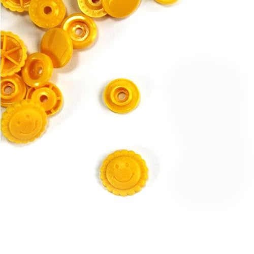 Druckknöpfe aus Kunststoff - Sonne (Kam Snaps) Farbe. dunkelgelb (B10), Menge Druckknöpfe 30 Stück - 2,10 € von namensbaender.de GmbH