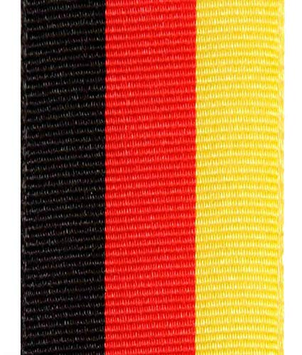 Nationalband schwarz-rot-gelb Bandbreite 15 mm, Länge 50 Meter von namensbaender.de GmbH