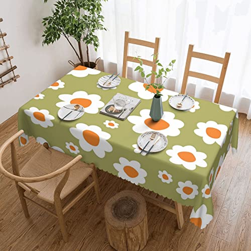 Rechteckige Tischdecke Retro-60Er-Blume Tischtuch rutschfeste Wachstuch Wetterfeste Party Tischdecken Für Abendessen Party Picknick,137X183cm Rechteckige Tischdecke Retro-60Er-Blume Tischtuch rutschfeste Wachstuch Wetterfeste Party Tischdecken Für Abendessen Party Picknick,137X183cm von nanchangchengbowangluokeji