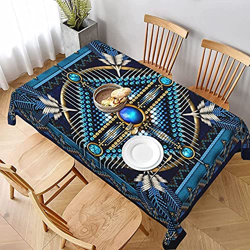 Rechteckige Wachstischdecke Mandala Der Amerikanischen Ureinwohner Gartentischdecke Wasserdicht Wachstischdecke Pflegeleicht Garten Tischdecke Für Garten Indoor Jubiläum,137X183cm von nanchangchengbowangluokeji