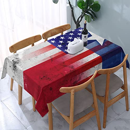 Rechteckige Wachstischdecke Vintage Amerikanische Flagge Usa Texas Tischtuch Pflegeleicht Wachstuchtischdecke Wetterfeste Tischwäsche Für Camping Garten Outdoor,137X183cm von nanchangchengbowangluokeji