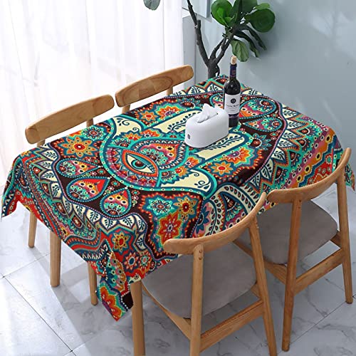 Rechteckige Wachstuchtischdecke Augen-Hamsa-Blumen-Mandala-Druck Stammes- Wachstischdecke Wetterfeste Tischdecke Pflegeleicht Tischtuch Für Party Camping Terrasse,137X183cm Rechteckige Wachstuchtischdecke Augen-Hamsa-Blumen-Mandala-Druck Stammes- Wachstischdecke Wetterfeste Tischdecke Pflegeleicht Tischtuch Für Party Camping Terrasse,137X183cm von nanchangchengbowangluokeji