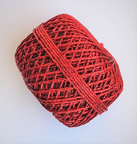Gedrehte, rote Kordel Cordonnet metallic von Goldina (Paketband, Schnur, Paketschnur, Kordel) 1mm/20m : Farbe ROT von naninoa