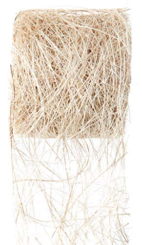 SANTEX. DEKO- Band Abaca. Band aus Pflanzenfaser, Naturfaser Abaca (Manilahanf, Bananenhanf, Musahanf) 7cm/5m. Farbe: Creme, Elfenbein von naninoa