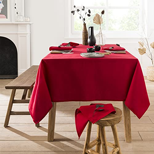 Tischdecke aus Baumwolle aubergine rot von nappes