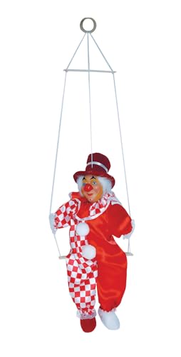 Fu55045 rot-weiß Clown Barny Deko Clown auf Schaukel Fu55045 rot-weiß Clown Barny Deko Clown auf Schaukel von narrenkiste