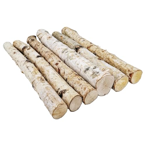 Nature Vibe 40,6 cm Birkenholzscheite, Set mit 6 Stück, für rustikale Heimdekoration, Naturholzstab als Kamindekoration, unlackierte Birkenzweige für Dekoration oder Bastelarbeiten von naturevibe