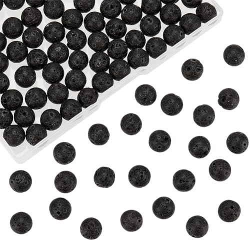 NBEADS 1 Box Ca. 90-100 Stück 10mm Natürliche Lava Perlen Stränge, Black Rock Edelstein Runde Lose Perlen Stein Heilkraft Für Schmuck Armband Halskette Machen NBEADS 1 Box Ca. 90-100 Stück 10mm Natürliche Lava Perlen Stränge, Black Rock Edelstein Runde Lose Perlen Stein Heilkraft Für Schmuck Armband Halskette Machen von nbeads