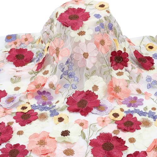 NBEADS 1 Yard 3D Bestickter Blumen-Spitzenstoff, 94cm Bestickter Spitzenstoff Mit Rosenmuster Netzstoff 3D Blume Komposit Stoff zum Nähen Hochzeit Hochzeitstuch DIY Handwerksbedarf NBEADS 1 Yard 3D Bestickter Blumen-Spitzenstoff, 94cm Bestickter Spitzenstoff Mit Rosenmuster Netzstoff 3D Blume Komposit Stoff zum Nähen Hochzeit Hochzeitstuch DIY Handwerksbedarf von nbeads