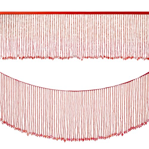 NBEADS 1 Yard Rot Perlen Fransen Trim, 15.1cm Breite Polyerter-Faser Quastenband für Lateinisches Hochzeitskleid DIY Schatten Dekoration NBEADS 1 Yard Rot Perlen Fransen Trim, 15.1cm Breite Polyerter-Faser Quastenband für Lateinisches Hochzeitskleid DIY Schatten Dekoration von nbeads