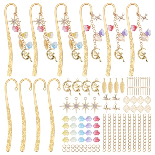 NBEADS 10 Sets DIY Metall-Lesezeichen-Kits, inklusive 10 Stück Legierungs-Lesezeichen, 50 Stück Blumen-Glasperlen und 40 Stück Legierungsanhänger, Perlenbar zum Basteln NBEADS 10 Sets DIY Metall-Lesezeichen-Kits, inklusive 10 Stück Legierungs-Lesezeichen, 50 Stück Blumen-Glasperlen und 40 Stück Legierungsanhänger, Perlenbar zum Basteln von nbeads