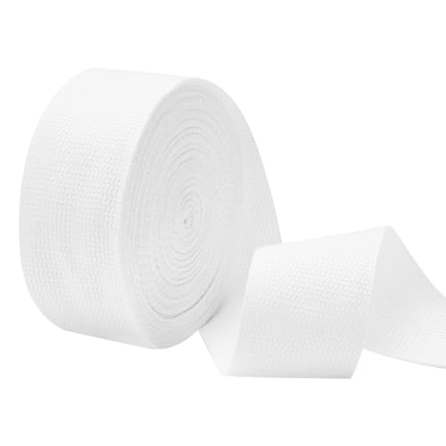 NBEADS 10 Yards Baumwoll-Köperband Band, 5cm Breites Weißes Fischgrätenband Band Polycotton-Köperband zum Nähen Bias Binding Tape für Tasche Haustier Wrapping Strap DIY Nähen Kunsthandwerk NBEADS 10 Yards Baumwoll-Köperband Band, 5cm Breites Weißes Fischgrätenband Band Polycotton-Köperband zum Nähen Bias Binding Tape für Tasche Haustier Wrapping Strap DIY Nähen Kunsthandwerk von nbeads