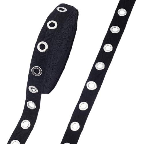 NBEADS 10 Yards Ösenband Aus Baumwolle, 2.5cm Breite Schwarzes Ösenband Kordel Ösenband mit Ösen für Nähen DIY Spitze T-Shirt Handwerk Machen, Loch: 8mm NBEADS 10 Yards Ösenband Aus Baumwolle, 2.5cm Breite Schwarzes Ösenband Kordel Ösenband mit Ösen für Nähen DIY Spitze T-Shirt Handwerk Machen, Loch: 8mm von nbeads