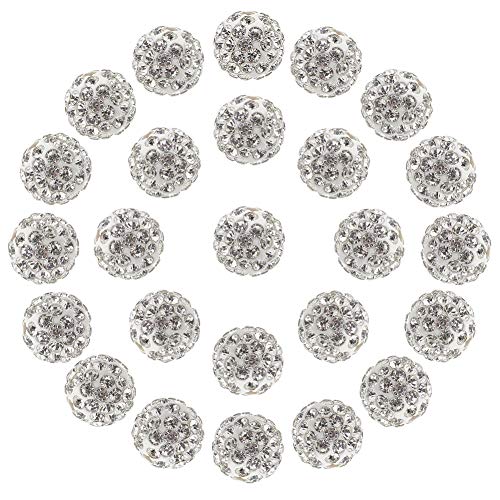 NBEADS 100 Stück 10mm Disco Ball Perlen, Polymer Clay Strass Perlen Kristall Ton Perlen Runde Lose Disco Kugel Perlen Für Die Schmuckherstellung von nbeads