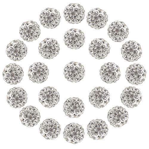 nbeads 100 Stück 10mm Disco Ball Perlen, Polymer Clay Strass Perlen Kristall Shamballa Ton Perlen Runde Lose Disco Kugel Perlen Für Die Schmuckherstellung von nbeads