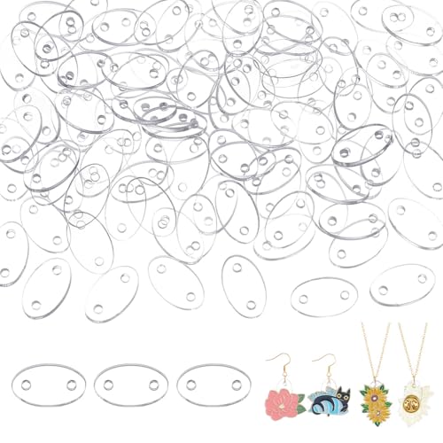 NBEADS 100 Stück Acryl-Schmuckverbinder, klare Armbandglieder, Charms, ovale Pferdeaugen-Abstandshalter für Halskette, Armband, DIY, Handwerk, Schmuckherstellung, Loch: 2 mm NBEADS 100 Stück Acryl-Schmuckverbinder, klare Armbandglieder, Charms, ovale Pferdeaugen-Abstandshalter für Halskette, Armband, DIY, Handwerk, Schmuckherstellung, Loch: 2 mm von nbeads