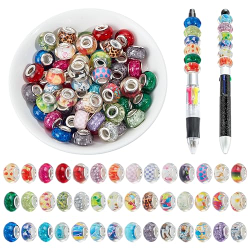 NBEADS 100 Stück Perlen Mit Großem Loch Für Stifte, Fokalperlen 14mm Europäische Perlen Für Perlenstifte Acryl Abstandsperlen Für Snake Chain Armband Schmuckherstellung NBEADS 100 Stück Perlen Mit Großem Loch Für Stifte, Fokalperlen 14mm Europäische Perlen Für Perlenstifte Acryl Abstandsperlen Für Snake Chain Armband Schmuckherstellung von nbeads