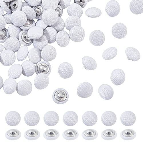 NBEADS 100 Stück mit Stoff bezogener Knöpfe, 10 mm weißer Stoff, Metallschaft, 1-Loch, Stoffbezug, runde Knöpfe, Basteln, Nähen, Schaftknöpfe für Kleidung, DIY-Projekt, Scrapbooking, Dekorationen NBEADS 100 Stück mit Stoff bezogener Knöpfe, 10 mm weißer Stoff, Metallschaft, 1-Loch, Stoffbezug, runde Knöpfe, Basteln, Nähen, Schaftknöpfe für Kleidung, DIY-Projekt, Scrapbooking, Dekorationen von nbeads