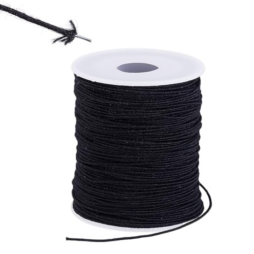 NBEADS 100 Yards Blumendrähte, 18 Gauge Baumwolle bedeckt Millinery Eisen Stiel Drähte für Nähzubehör Krempenherstellung Zubehör, Schwarz von nbeads