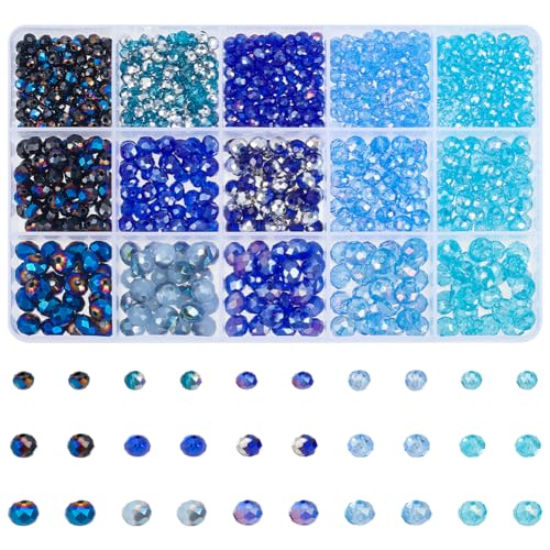 NBEADS 1025 Stück Facettiertes Rondelle-Glasperlen-Set, Kristallglasperlen Galvanisieren Lose Glasperlen Edelsteinperlen Juwel Mit Behälterbox Für DIY-Schmuckherstellung NBEADS 1025 Stück Facettiertes Rondelle-Glasperlen-Set, Kristallglasperlen Galvanisieren Lose Glasperlen Edelsteinperlen Juwel Mit Behälterbox Für DIY-Schmuckherstellung von nbeads
