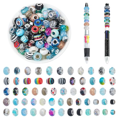 NBEADS 108 Stück Perlen Mit Großem Loch Für Stifte, Fokalperlen 13.5mm Europäische Perlen Für Perlenstifte Harz/Acryl Abstandsperlen Für Snake Chain Armband Schmuckherstellung NBEADS 108 Stück Perlen Mit Großem Loch Für Stifte, Fokalperlen 13.5mm Europäische Perlen Für Perlenstifte Harz/Acryl Abstandsperlen Für Snake Chain Armband Schmuckherstellung von nbeads