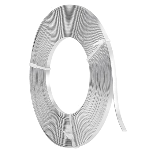 NBEADS 10m Eloxierter Aluminiumdraht, 5x1mm Flacher Biegsamer Metalldraht Flexibler Aluminiumdraht für Cabochons Schmuckherstellung, Silber NBEADS 10m Eloxierter Aluminiumdraht, 5x1mm Flacher Biegsamer Metalldraht Flexibler Aluminiumdraht für Cabochons Schmuckherstellung, Silber von nbeads