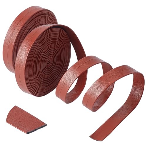 NBEADS 10m Lederriemen, 1,5 cm Breit Vollnarbenleder-Streifen Flaches Lederband Flache Lederriemen Leder Bänder für DIY Crafts Gürtel Armband Schmuck Machen, Sattelbraun von nbeads