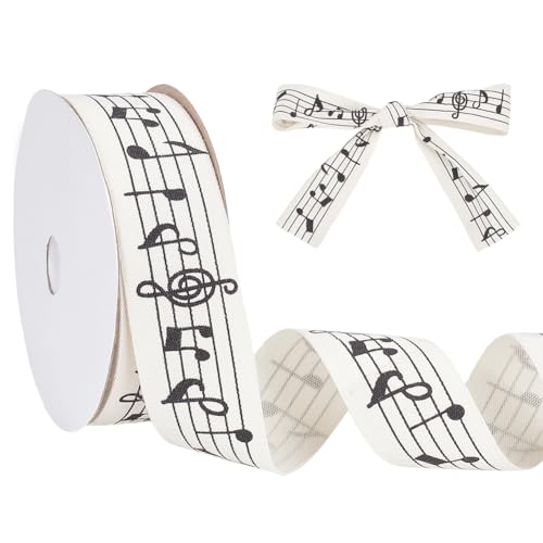 NBEADS 10m Musiknoten Bänder, 2.5cm Musiknoten Craft Band Einseitig Bedrucktes Musiknoten-Baumwollband mit Spule für Geschenkverpackung Party Dekoration Nähen Handwerk NBEADS 10m Musiknoten Bänder, 2.5cm Musiknoten Craft Band Einseitig Bedrucktes Musiknoten-Baumwollband mit Spule für Geschenkverpackung Party Dekoration Nähen Handwerk von nbeads