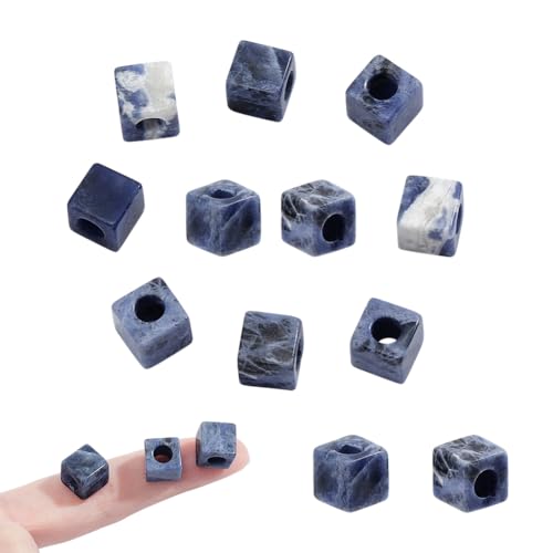 NBEADS 12 Stk. Natürliche Sodalith Stein Perlen, 10mm Quadratische Form Europäische Steinperlen Großes Loch Stein-Würfel-Perlen Lose Edelstein-Perlen für Schmuckherstellung, Loch: 4.5~5mm NBEADS 12 Stk. Natürliche Sodalith Stein Perlen, 10mm Quadratische Form Europäische Steinperlen Großes Loch Stein-Würfel-Perlen Lose Edelstein-Perlen für Schmuckherstellung, Loch: 4.5~5mm von nbeads