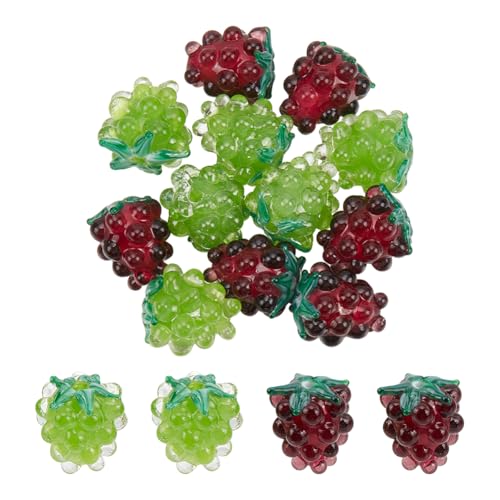 NBEADS 12 Stück 2 Farben Handgemachte Lampwork-Perlen, 14mm Glas Frucht Perlen Glas Trauben Perlen Lose Lampwork Abstandshalter Perlen für DIY-Halskette Armband Ohrring Schmuck Machen NBEADS 12 Stück 2 Farben Handgemachte Lampwork-Perlen, 14mm Glas Frucht Perlen Glas Trauben Perlen Lose Lampwork Abstandshalter Perlen für DIY-Halskette Armband Ohrring Schmuck Machen von nbeads