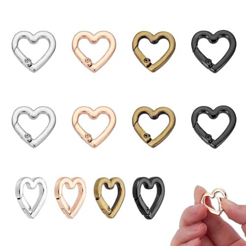 NBEADS 12 Stück 4 Farben Karabiner Herz Ring, 21.5x21x4.3mm Legierung Federverschluss Herz Schlüsselanhänger Ringe für Schlüsselanhänger Schmuck machen DIY Projekte NBEADS 12 Stück 4 Farben Karabiner Herz Ring, 21.5x21x4.3mm Legierung Federverschluss Herz Schlüsselanhänger Ringe für Schlüsselanhänger Schmuck machen DIY Projekte von nbeads