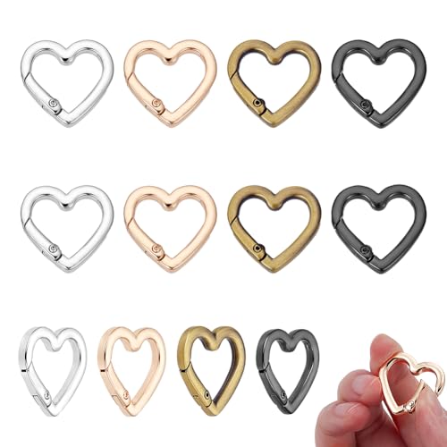 NBEADS 12 Stück 4 Farben Karabiner Herz Ring, 25.5x25x3.5mm Legierung Federverschluss Herz Schlüsselanhänger Ringe für Schlüsselanhänger Schmuck machen DIY Projekte NBEADS 12 Stück 4 Farben Karabiner Herz Ring, 25.5x25x3.5mm Legierung Federverschluss Herz Schlüsselanhänger Ringe für Schlüsselanhänger Schmuck machen DIY Projekte von nbeads
