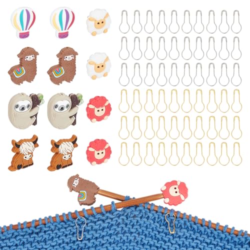 NBEADS 12 Stück Schaf-Stricknadelstopper, Heißluftballon-/Faultier-/Alpaka-Nadelspitzenschutz Mit 60 Stück Sicherheitsbirnennadeln Birnenförmige Stricknadeln Zum Stricken Häkeln Nähen NBEADS 12 Stück Schaf-Stricknadelstopper, Heißluftballon-/Faultier-/Alpaka-Nadelspitzenschutz Mit 60 Stück Sicherheitsbirnennadeln Birnenförmige Stricknadeln Zum Stricken Häkeln Nähen von nbeads