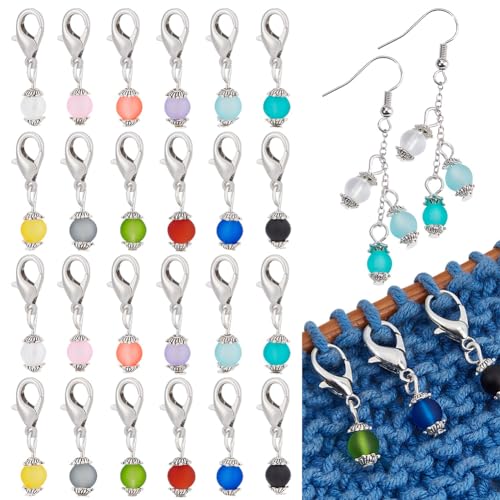 NBEADS 120 Stück Glasperlen-Stichmarkierer, 12 Farben Matte Runde Perlen Häkelmarker Glasverriegelungsstichmarker Metallstichnadelclip Zum Stricken Weben Nähzubehör Schmuckherstellung NBEADS 120 Stück Glasperlen-Stichmarkierer, 12 Farben Matte Runde Perlen Häkelmarker Glasverriegelungsstichmarker Metallstichnadelclip Zum Stricken Weben Nähzubehör Schmuckherstellung von nbeads