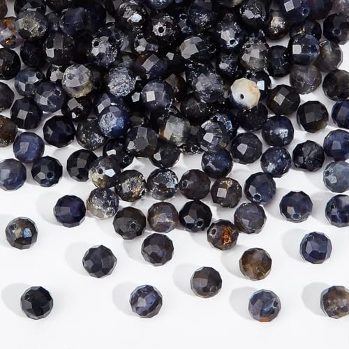 NBEADS 126 Stück Natürliche Iolith Perlen, 6mm Facettierte Runde Lose Abstandshalter-Perlen Stein Perlen Stränge für DIY Armbänder Halsketten Schmuck Handwerk Machen, Loch: 0.8mm NBEADS 126 Stück Natürliche Iolith Perlen, 6mm Facettierte Runde Lose Abstandshalter-Perlen Stein Perlen Stränge für DIY Armbänder Halsketten Schmuck Handwerk Machen, Loch: 0.8mm von nbeads