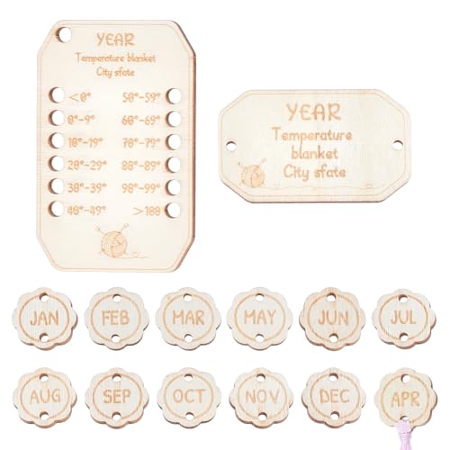 NBEADS 14 Stück 3 Stile Holz Monatsknöpfe Set, Temperaturdeckenplaner Temperatur Deckenmarker Für Häkel Strickplaner DIY Basteldekor, Bohrung: 3-5mm NBEADS 14 Stück 3 Stile Holz Monatsknöpfe Set, Temperaturdeckenplaner Temperatur Deckenmarker Für Häkel Strickplaner DIY Basteldekor, Bohrung: 3-5mm von nbeads