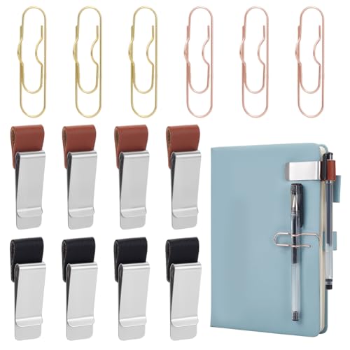 NBEADS 14 Stück 4 Stile Notizbuch-Stiftschlaufenhalter, Leder-Stift-Clip, Karbonstahl, Büroklammern für Tagebuch, Planer, Notizbuch NBEADS 14 Stück 4 Stile Notizbuch-Stiftschlaufenhalter, Leder-Stift-Clip, Karbonstahl, Büroklammern für Tagebuch, Planer, Notizbuch von nbeads