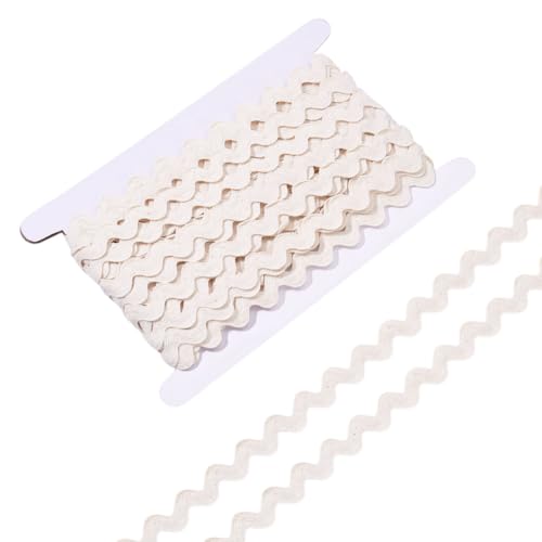 NBEADS 15 Yards Biegen Fransen Trim, 10mm Zig Zag Baumwolle Trim Gewebtes geflochtenes Gewebe Gurtband Rand Spitze Farbband für DIY Nähen Kunsthandwerk Geschenkverpackungen Zubehör von nbeads