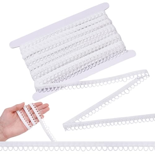 NBEADS 15 m Stretch Edge Trimming, 12 mm Breit Elastische Schleife zum Nähen Dessous Kleidung Embellishments für Kostüm Basteln Hochzeit Brautkleid Kissen Vorhang, Weiß von nbeads