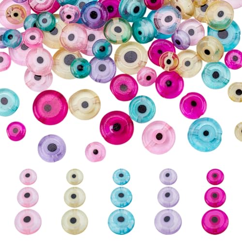 NBEADS 150 Stk. 15 Stile Böses Auge Perlen, Flach Rund Handgemachte Lampwork Perlen Lose Türkische Perlen für Armband Ohrring Halskette DIY-Schmuck, Loch: 0.6~0.8mm NBEADS 150 Stk. 15 Stile Böses Auge Perlen, Flach Rund Handgemachte Lampwork Perlen Lose Türkische Perlen für Armband Ohrring Halskette DIY-Schmuck, Loch: 0.6~0.8mm von nbeads