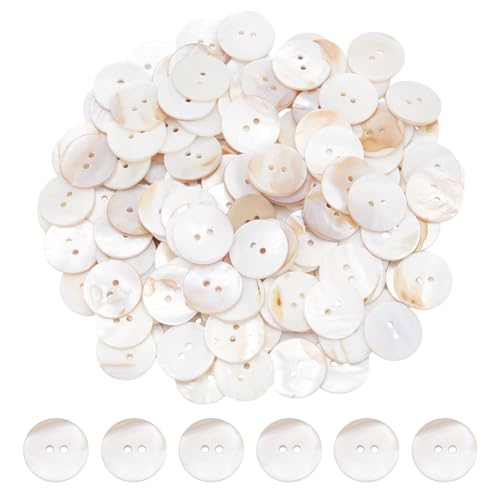 NBEADS 150 Stk. Natürliche Muschel-Knöpfe, 23mm Flache Runde Muschelknöpfe 2-Loch Nähen Craft Knöpfe für Stoff Nähen DIY Craft, SeaShell Farbe, Loch: 2mm NBEADS 150 Stk. Natürliche Muschel-Knöpfe, 23mm Flache Runde Muschelknöpfe 2-Loch Nähen Craft Knöpfe für Stoff Nähen DIY Craft, SeaShell Farbe, Loch: 2mm von nbeads