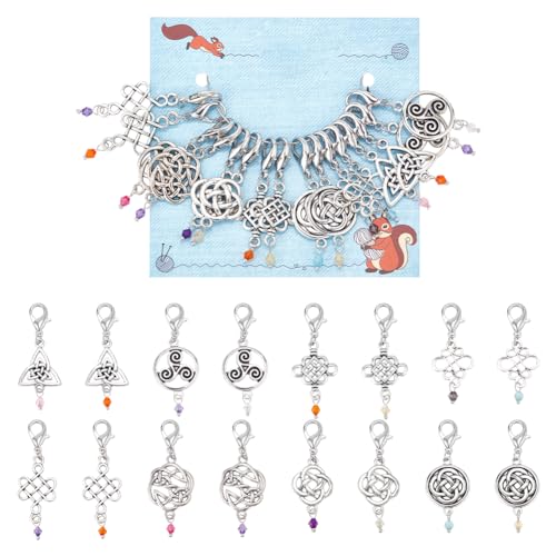 NBEADS 16 Stück 8 Stile Chinesischer Knoten Maschenmarkierer, Häkel-Maschenmarkierer Aus Legierung Verriegelbarer Maschenmarkierer Mit Karabinerverschluss Zum Markieren von Richtungsrichtlinien NBEADS 16 Stück 8 Stile Chinesischer Knoten Maschenmarkierer, Häkel-Maschenmarkierer Aus Legierung Verriegelbarer Maschenmarkierer Mit Karabinerverschluss Zum Markieren von Richtungsrichtlinien von nbeads