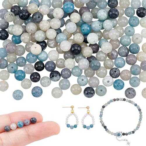 NBEADS 174 Stk. Natürliche Trolleit-Perlen, 4-5mm Natürlichen Runden Edelstein Lose Perlen für DIY-Schmuckherstellung, Loch: 0.8mm von nbeads
