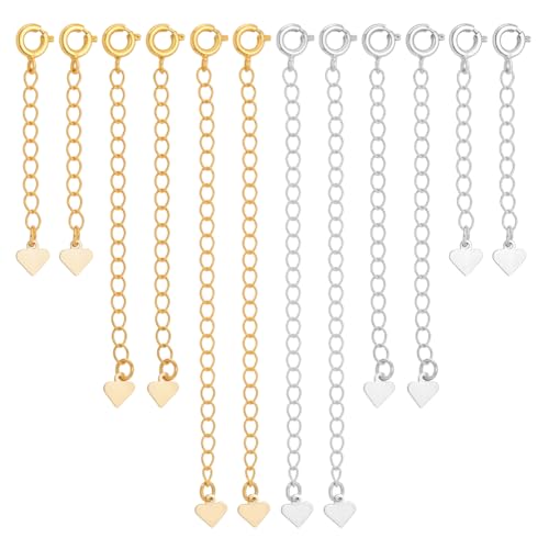 NBEADS 18 Stück 3 Größen Kettenverlängerer aus Messing, Langlebige Kettenverlängerung Endketten mit Federringverschlüssen für Frauen Schmuck Verlängerungen, Gold und Silber NBEADS 18 Stück 3 Größen Kettenverlängerer aus Messing, Langlebige Kettenverlängerung Endketten mit Federringverschlüssen für Frauen Schmuck Verlängerungen, Gold und Silber von nbeads